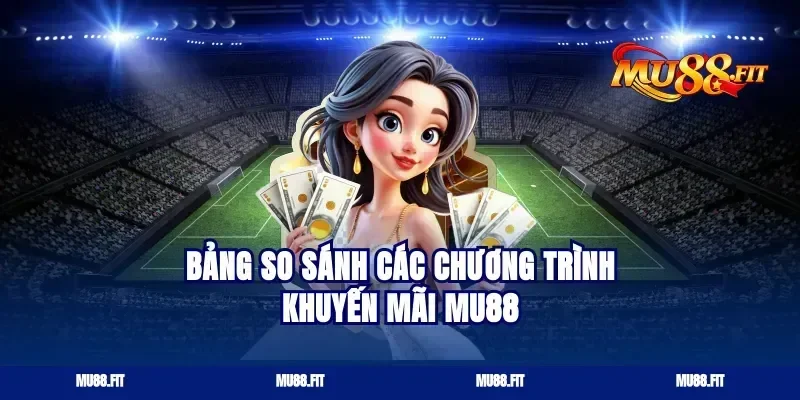 Bảng so sánh các chương trình khuyến mãi Mu88